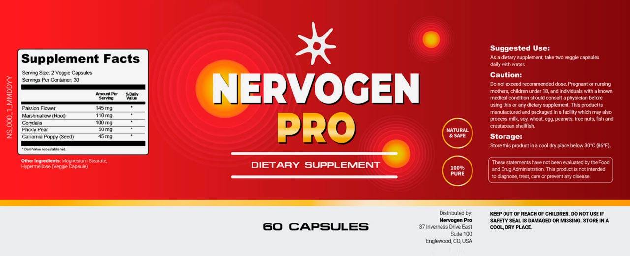 Nervogen Pro nerve pain supplement Facts